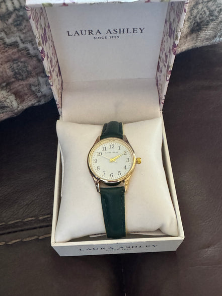 Laura Ashley Women's Quartz Green Faux Leather Watch 30mm
