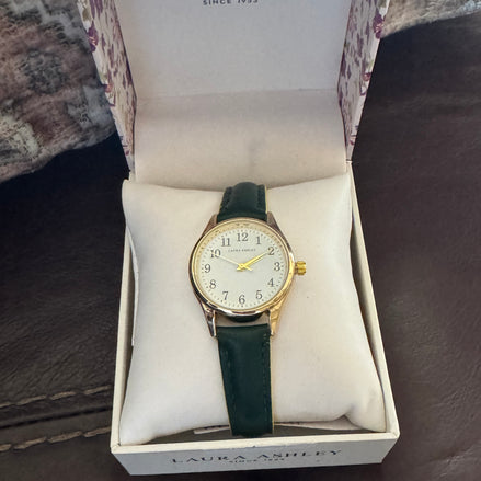 Laura Ashley Women's Quartz Green Faux Leather Watch 30mm