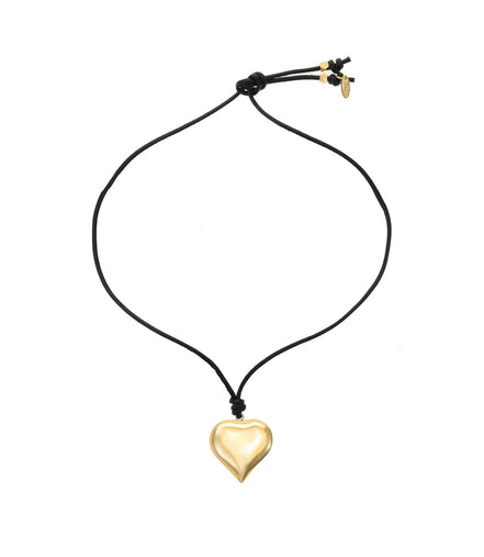 ETTIKA 18K Gold Plated Heart Pendant Adjustable Cord Necklace