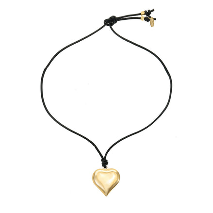 ETTIKA 18K Gold Plated Heart Pendant Adjustable Cord Necklace