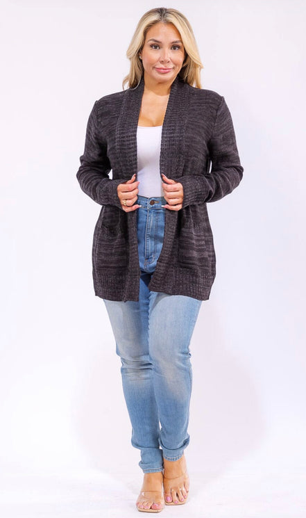 Plus Size Long Sleeve Cardigan