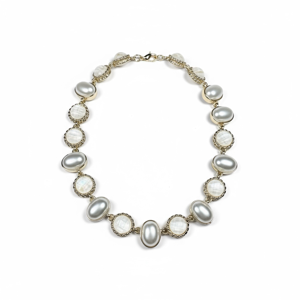 Luna Frost Linked Pearl Necklace