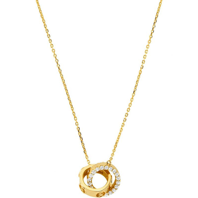 Michael Kors Gold Plated Interlocking Necklace