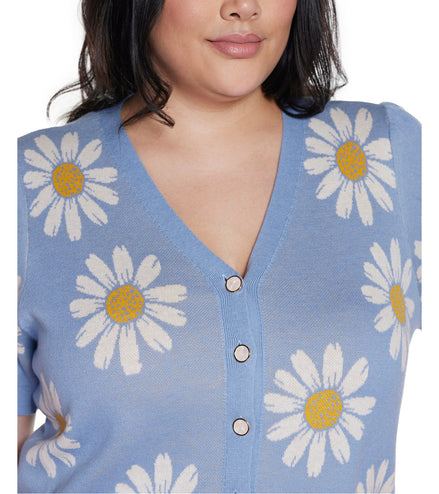 Belldini
Daisy Jacquard V-neck Cardigan Sweater