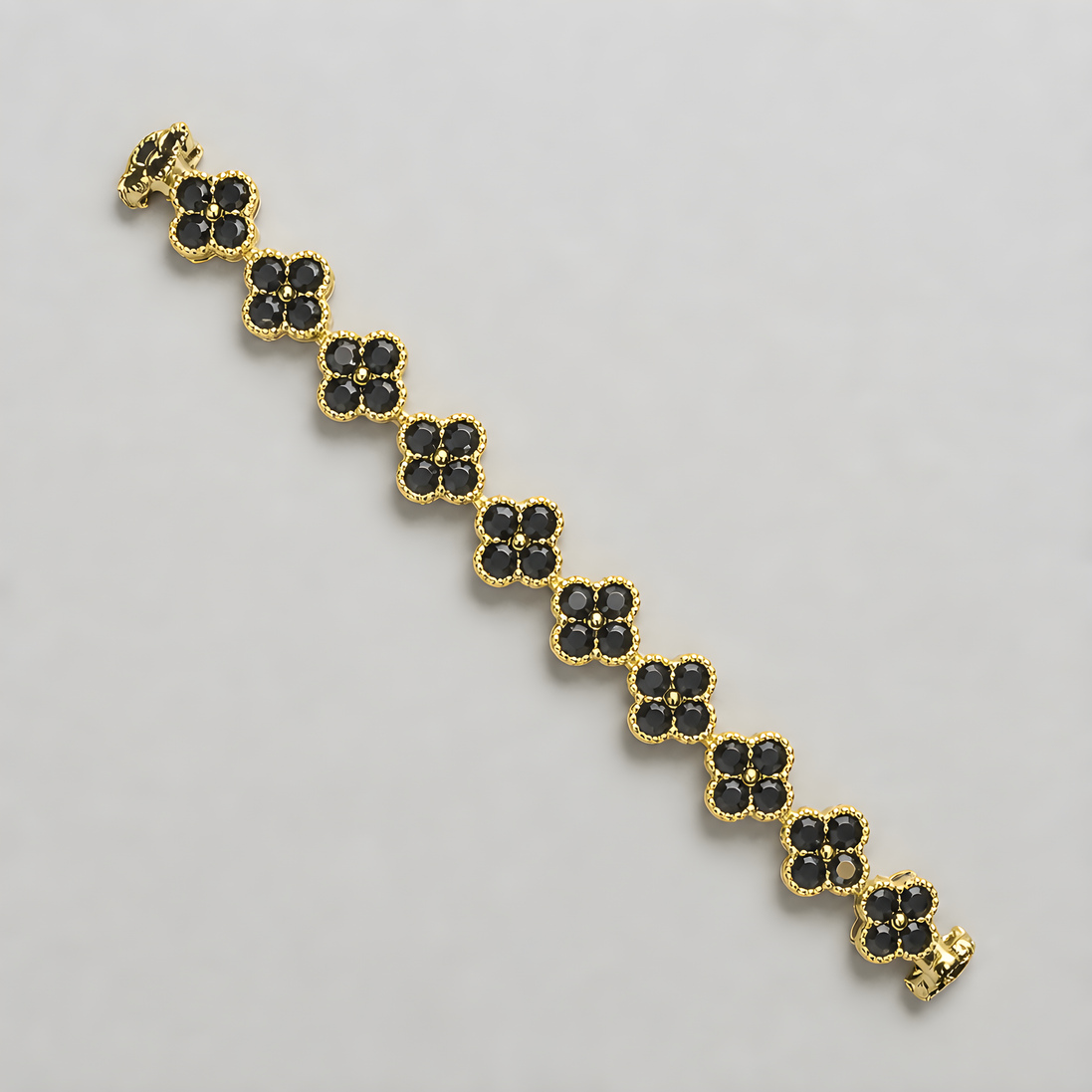 Black Onyx Clover Bracelet