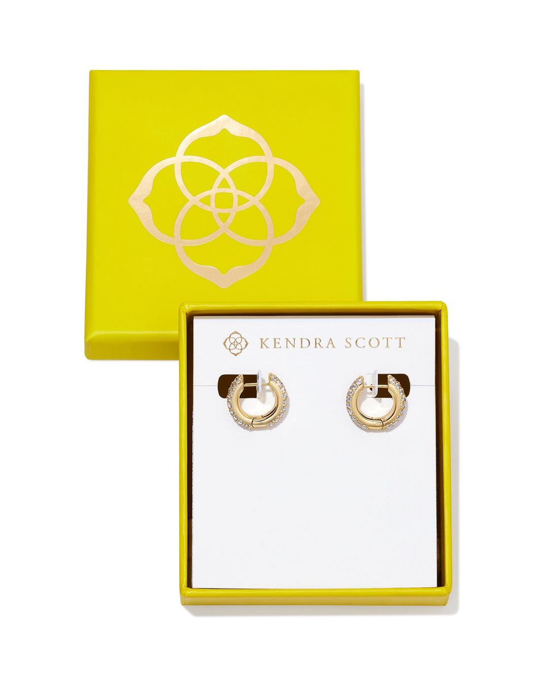 Kendra Scott Mikki Pave Huggie Earrings in Gold