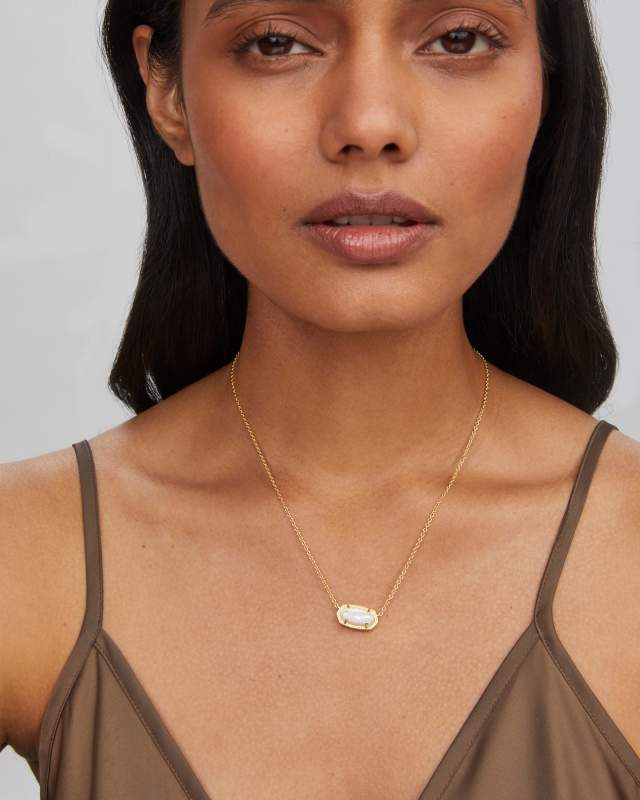 Kendra Scott Elisa Gold Pendant Necklace in Ivory Mother-of-Pearl