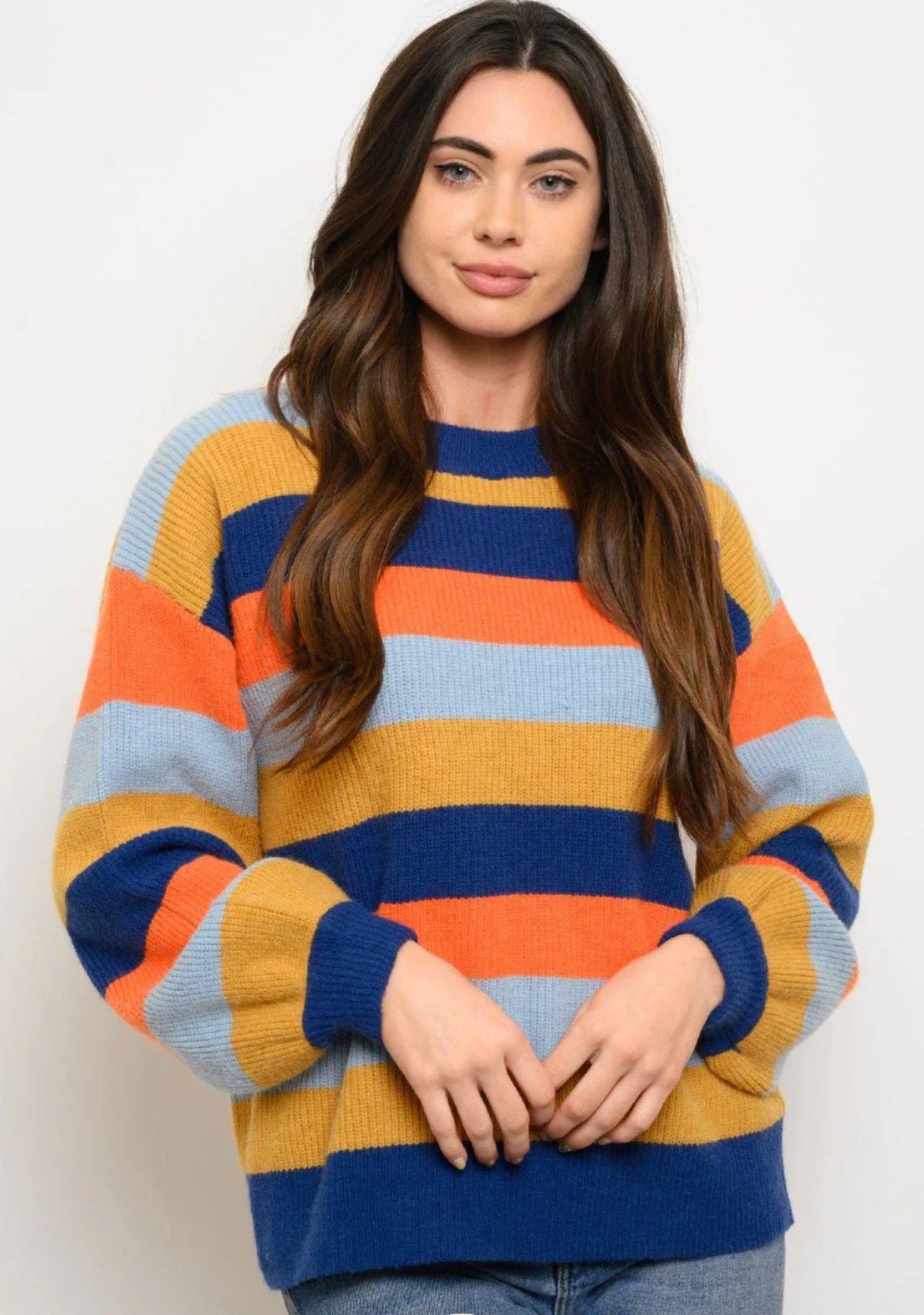 Autumn Glow Striped Knit Sweater
