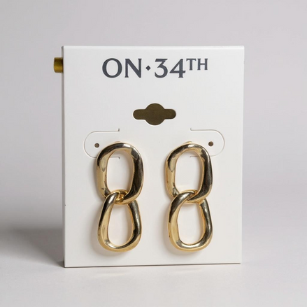 Sculptural Chain Link Double Drop Earrings