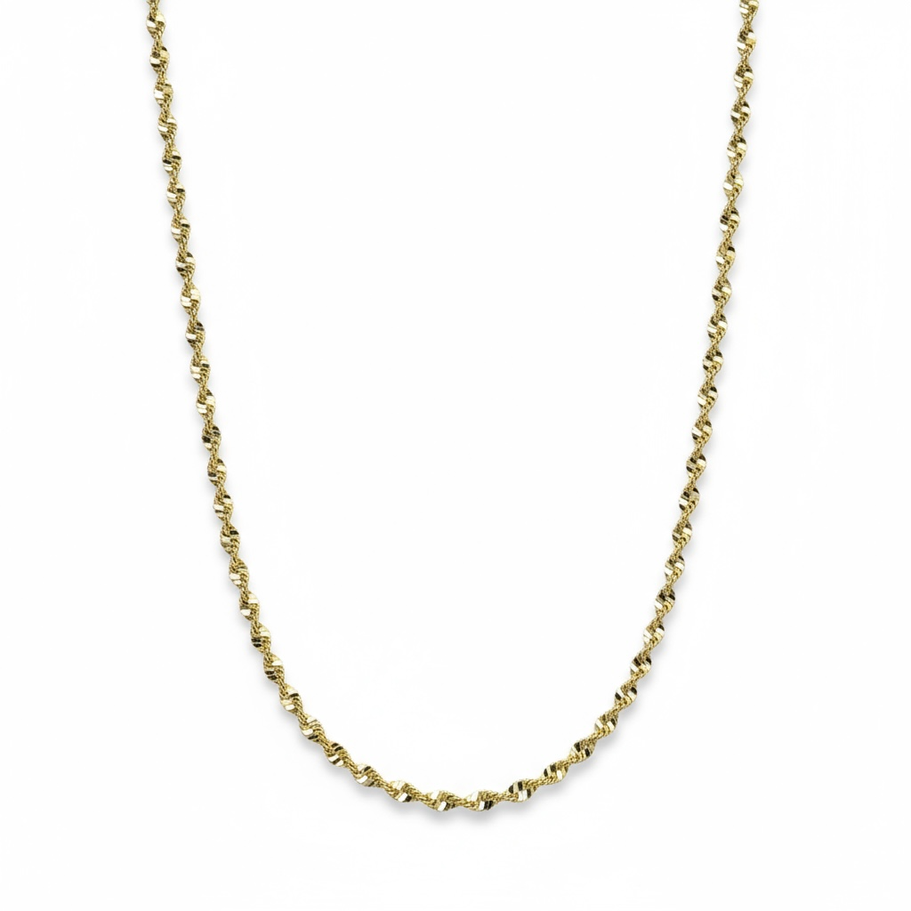 Golden Twist Rope Chain Necklace