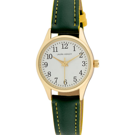 Laura Ashley Women's Quartz Green Faux Leather Watch 30mm