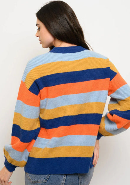 Autumn Glow Striped Knit Sweater