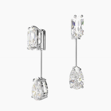 Mesmera Rhodium-Plated & Crystal Bar Earrings