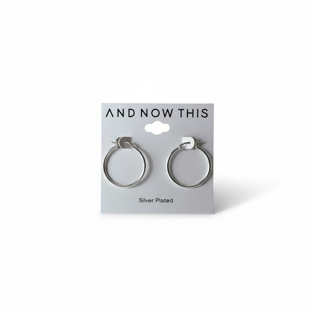 And Now This Silver plated hoop earrings
