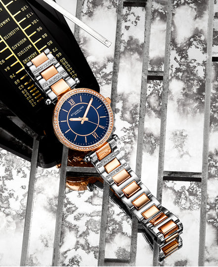 Stuhrling

Women's Quartz Crystal Studded Rose Gold-Tone Link

Bracelet Watch 36mm