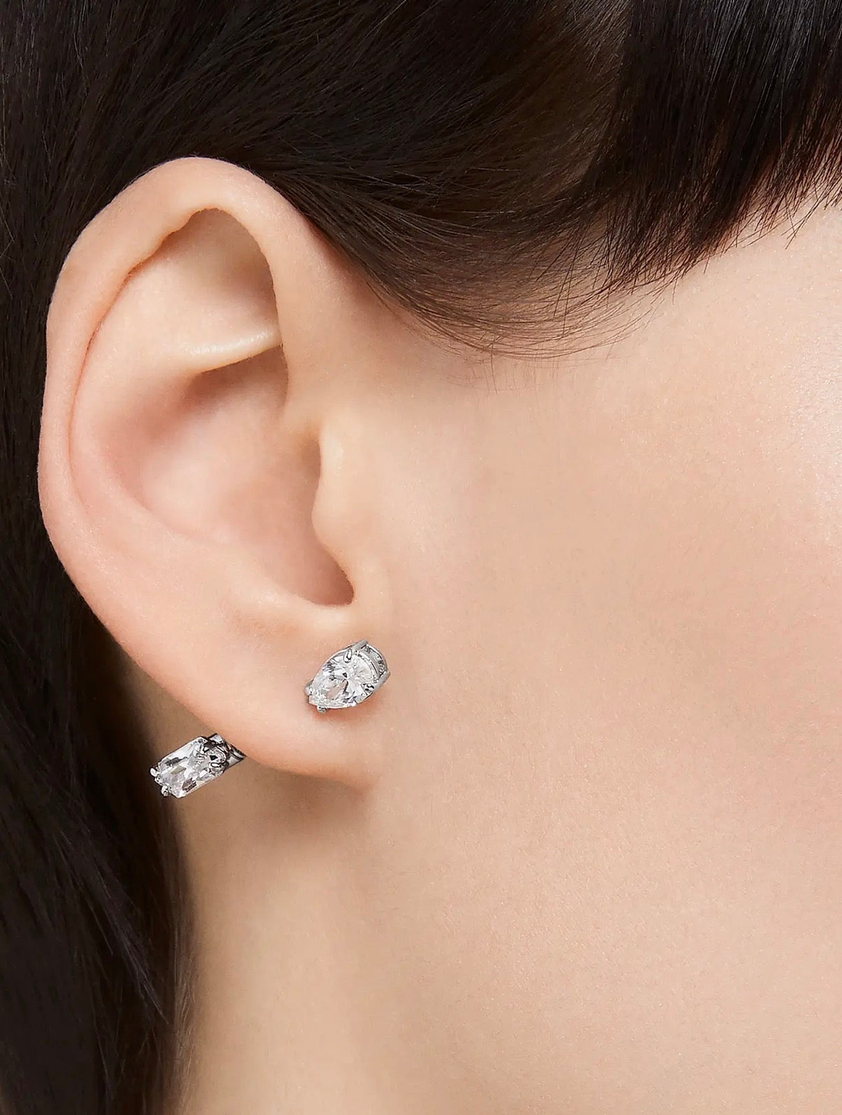 Mesmera Rhodium-Plated & Crystal Bar Earrings
