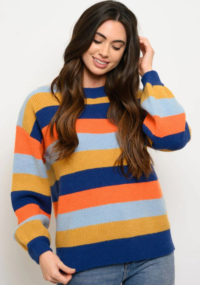 Autumn Glow Striped Knit Sweater