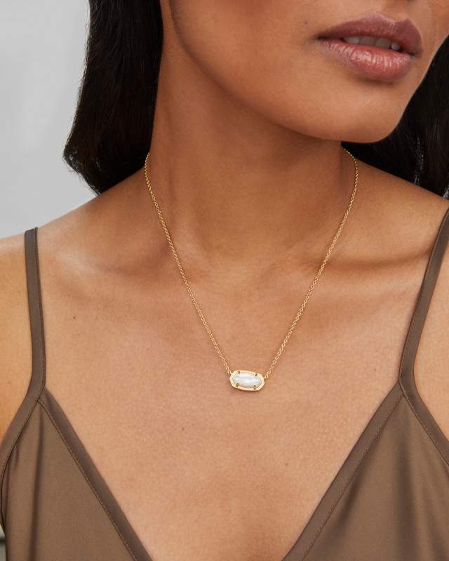 Kendra Scott Elisa Gold Pendant Necklace in Ivory Mother-of-Pearl