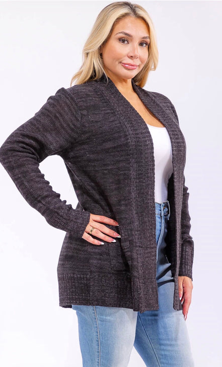 Plus Size Long Sleeve Cardigan