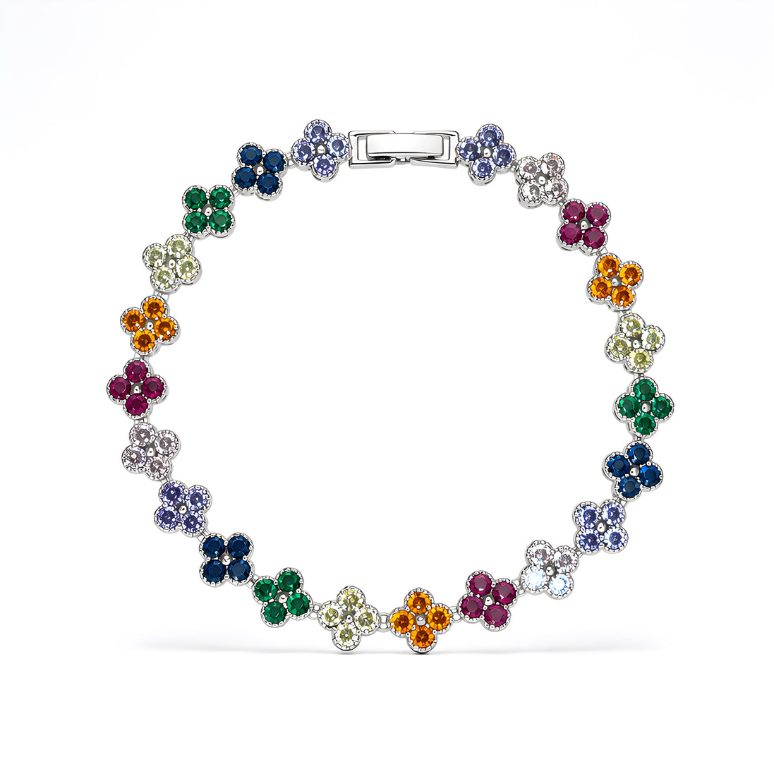 Rainbow Bloom Clover Bracelet