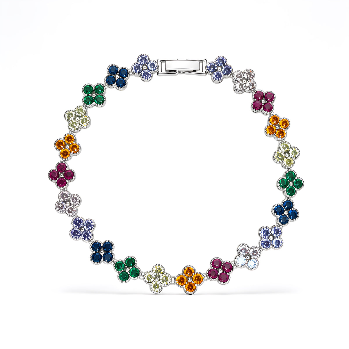 Rainbow Bloom Clover Bracelet