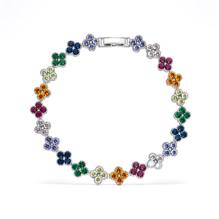 Rainbow Bloom Clover Bracelet