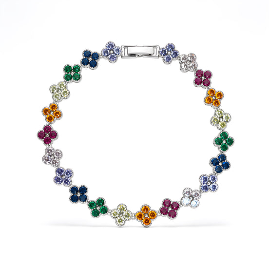 Rainbow Bloom Clover Bracelet