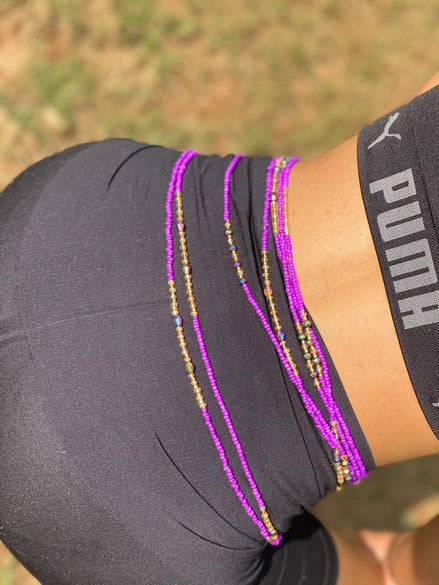 Purple waist beads